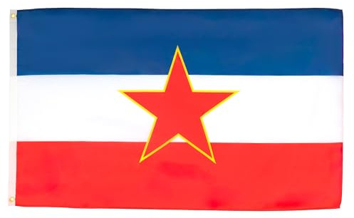 AZ FLAG - Lote de 2 banderas yugoslavia - 90 x 60 cm - Bandera yugoslava 100% poliéster con ojales metálicos integrados