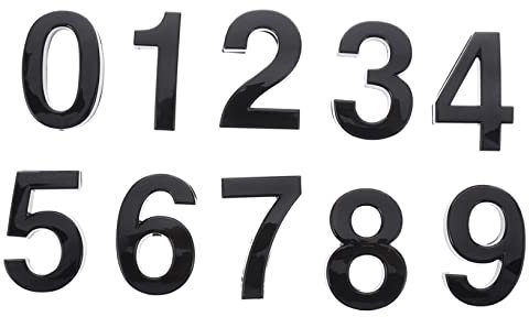 KONTONTY 10 Numeri Civici Adesivi 3d Cartelli Numeri 0-9 Targhette Porta Senza Viti Realizzati in Plastica Abs Design Ad Arco Facili Da Incollare Per Cassette Postali E Porte