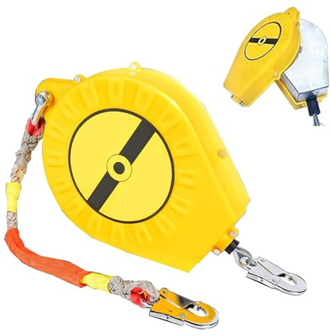 Aocay Arnes Linea de Vida Retractil Seguridad Homologado Tejado 150 kg | 3-20m Dispositivo Anticaida Retractil Homologado Tejados, Arnes Seguridad Anticaidas Retractil Trabajo Altura Verde/Amarillo