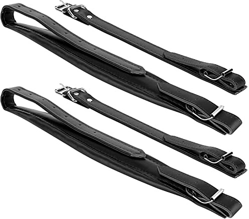 RiToEasysports Akkordeongurt-Set – 2 Verstellbare PU-Ledergurte, Weich und Bequem, Geeignet für 16–120 Bass-Akkordeons, Einfache Installation (BLACK)