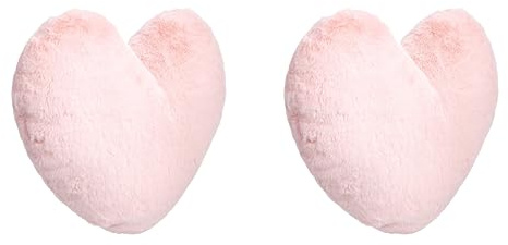 Amazon Basics Cojín Decorativo, corazón Rosa, 45 x 41 cm (Paquete de 2)