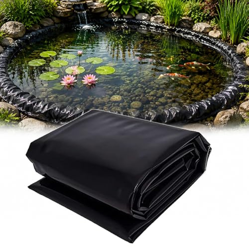Brixtel membranas para estanques amplios, recubrimientos HDPE, Capas elásticas, láminas oscuras, estanques cría koi, depósitos jardín, Fuentes acuáticas