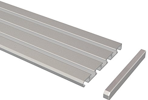 Flairdeco Vorhangschiene 3-/4-läufig Wendeprofil, Aluminium, Silbergrau, 240 cm (geteilt in 2x120 cm)