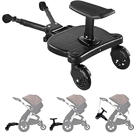 CeFurisy Universal Pushchair Ride Board 2 in 1 Adjustable Pushchair Sliding Board with Removable Seat Holds Children up to 55 lbs