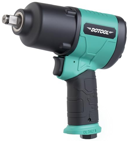DOTOOL Luftschlagschrauber 1/2 Zoll Vierkantantrieb Heavy Duty 137,2 m Lbs Drehmomentausgang pneumatischer Schlagschrauber Doppelhammer 7800 U/min für Kfz-Reparatur
