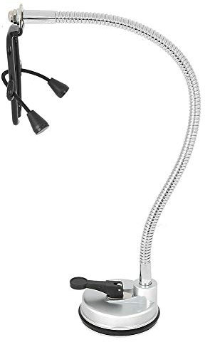 Wakects Soporte para secador de pelo de escritorio giratorio de 360 grados, manos libres, con base duradera, para baño, peluquería, comercio, 11,5 x 60 cm