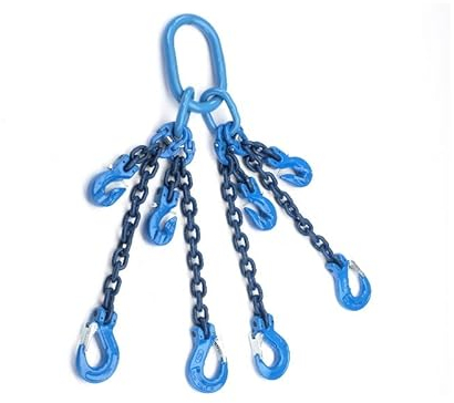 Joma-Tech 4-Strang Anschlagkette 3m GK10 10mm blau mit Sicherheitshaken verkürzbar