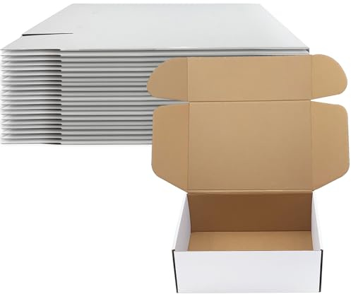 11 x 8 x 4 inch Shipping Boxes Set of 20， White Corrugated Cardboard Box Mailer Boxes for Packaging Small Business Shipping，Mailing Boxes Bulk for Birthday Wedding Party Book Literature Gift Giving