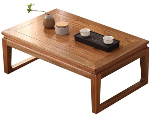 Tavolino da salotto in legno di olmo multifunzionale in stile cinese per la casa balcone alla deriva finestra colore noce 2 modelli disponibili