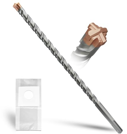 METOTY Punta per trapano SDS Plus 14mm×310mm, con 4 taglienti in metallo duro, testa con rivestimento, punta per pietra, punta per martello, punta per cemento, per pietra, cemento, pietra naturale