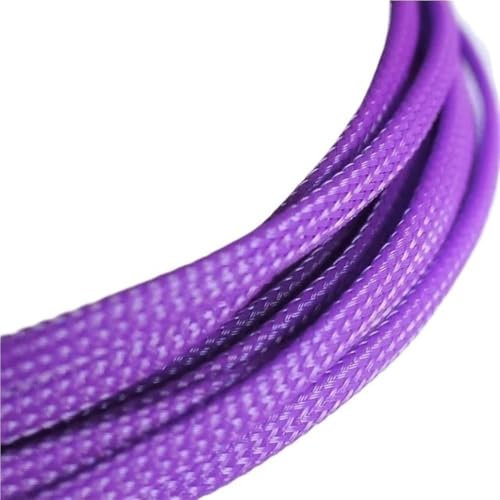 Wire Harness Tubing,Cable Sleeves,Braided Cable Hose Sleeves，Cable Tidy Sleeve,10M Flexible Flat PET Tubing Mesh Braided Sleeving, Retractable for Pipe(Purple,10mm)