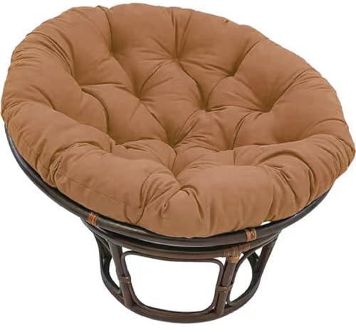 FYCYGG Coussin de Fauteuil Papasan, Sol Rembourré pour Pivotant, Papasan Rond, Diamètre 130 cm et Épaisseur du 10cm Meubles Rotin Chaises Jardin Rondes Coussin(Coffee,130cmx130cm)