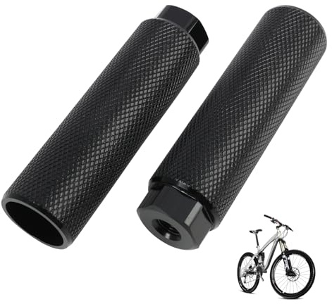 2 Pezzi, Pedali BMX in Lega di Alluminio,Antiscivolo e Resistenti, Adatti per BMX, Mountain Bike e Bici da Strada, Poggiapiedi Acrobatici, Facili da Installare, Nero