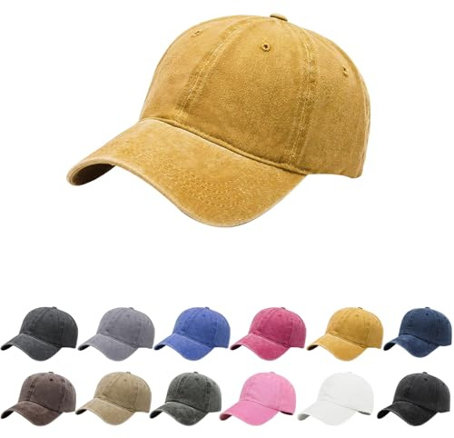 Aomig unisex basebollkeps, 100% bomull vintage tvättad pappakepsar, män kvinnor tvättad bomull basebollkeps, låg profil sliten vintage basebollkeps, tvättad denim justerbar pappahatt