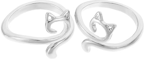 OFFSCH Anillos de Aleación Ajustables para Tejer 2 Piezas, Anillos Decorativos para Crochet, Bucles Abiertos para Dedos, Herramienta Práctica para Mantener Tensión y Facilitar Tejido