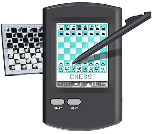 Juego de ajedrez electrónico portátil, Juego de ajedrez táctil 9 en 1 con Pantalla LED y oponente AI, para Adultos, niños y Principiantes, aprenden y viajan