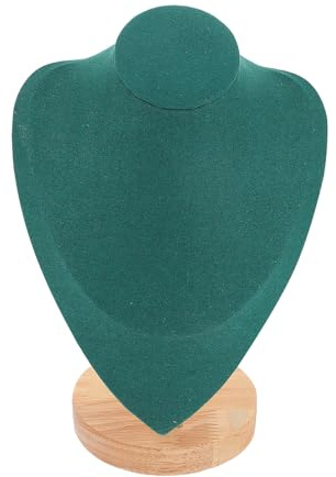 PATKAW Organizador de Joyas para Collares en Bambú Verde Franela, Soporte Elegante para Exhibición en Hogar y Tienda de Joyería