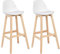 WOLTU Barhocker 2er Set Barstuhl aus Kunststoff Holz mit Lehne Design Stuhl Küchenstuhl Weiss