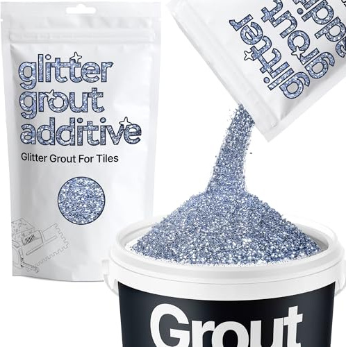 Hemway Azure Blue Glitter Grout Additive 100g | for Adding Sparkle to Kitchen & Bathroom Tiles, Enhance Your Indoor Grouting Projects with a Durable Sparkly Effect