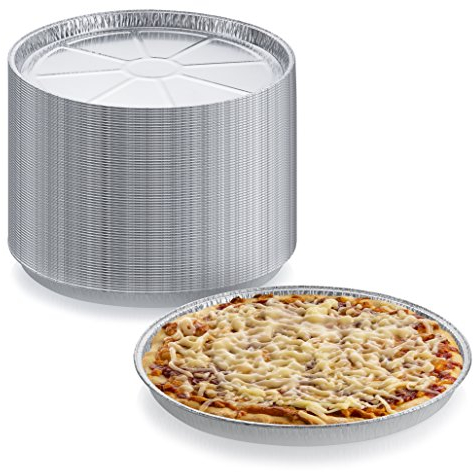 DCS Deals Pack of 25 -Disposable Round Foil Pizza Pans – Durable Pizza Tray for Cookies, Cake, Focaccia and More – Size: 12-1/4 x 3/8 (25)