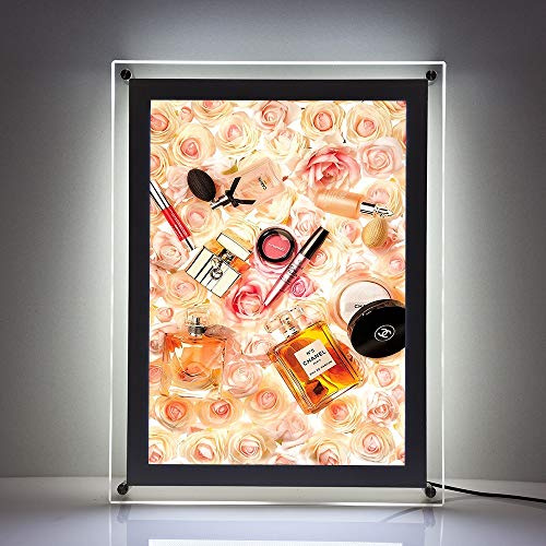 Soporte de pared A4 para colgar en la mesa/caja de luz LED, soporte para carteles, marco de fotos de cristal, exhibición publicitaria