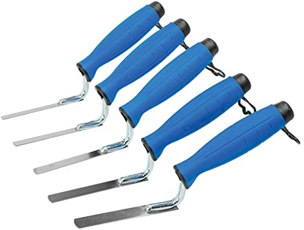 Toolty Truelle pointeur en acier inoxydable, outil à main – avec poignée en caoutchouc – Lot de 5 pièces 6, 8, 10, 12, 14 mm – Bricklayer – TLTY-004
