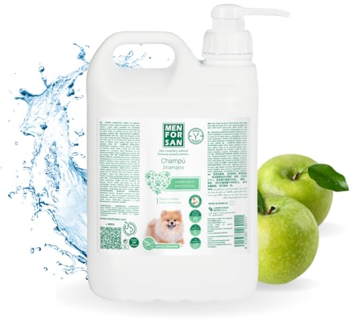 MENFORSAN Feuchtigkeitsshampoo für Hunde | Spendet Intensive Feuchtigkeit | Sorgt für Glanz | Revitalisiert und repariert | Beseitigt schlechte Gerüche | Apfel | 5L