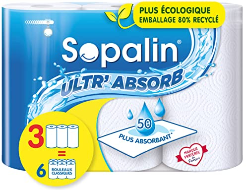 Sopalin Ultr - Asciugamano, 3 rotoli maxi (l'equivalente di 6 rotoli classici)
