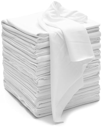 Valengo Fusselfreie Lappen, 100% Baumwolle, für die Reinigung von Lappen, Baumwolltuch, weiche T-Shirts, fusselfreies Tuch für Gusseisen, Holzflecken, Staublappen, 43.2x43.2 cm, 14 Stück