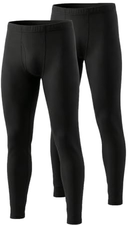 YUSHOW Lot de 2 sous Vetement Thermique Homme Caleçon Long Hiver Chaude