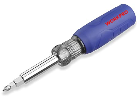 WORKPRO 11-in-1 Screwdriver/Nut Driver Set Tool Comfort Grip, All in One Multi-bit, Portable Screw-driver, 8 Bits (Philips/Slotted/Torx/Square), 3 Nut Driver Sizes