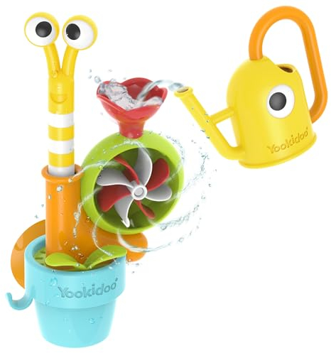 Yookidoo Toddler Baby Bath Toy (Ages 1-3) Pop-up Snail Sprinkler - Garden Adventure Set with Watering Can (Mold Free) Attach to Any Tub, Shower Fun for Bath time - Great for Boys , Girls , & Kids