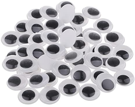 Nishiyuenyi Ojos Móviles Autoadhesivos para Manualidades Pegatinas de Ojos Graciosos Suministros de Artes Plásticas Ojo Plástico Movible Adecuados para D, 20 Piezas 60 Piezas