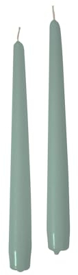 Cereria di Giorgio Risthò Candele Coniche per Candeliere, Cera, Grigio Verde, 2.2 x 25 cm