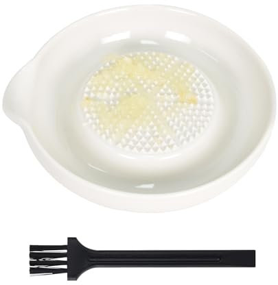 Grattugia in Ceramica, Grattugia per Frutta e Verdura con Spazzola per la Pulizia, Grattugia Aglio per Frutta, Grattugia per Verdure e Zenzero, per Pulizia per Zenzero, Aglio, Spezie, Carote