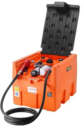 VEVOR Tanque Diésel Portátil 182 L Tanque Repostaje Combustible Bomba Transferencia 12 V 40 L/min Manguera 4 m Boquilla Repostaje Automático para Vehículos Electrodomésticos Industria Agrícola