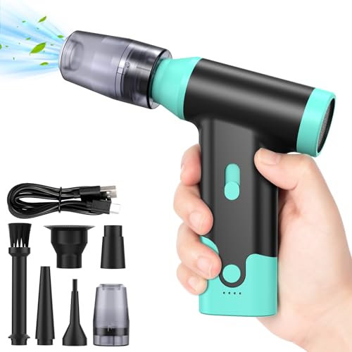 Bürstenloser Motor 130000 U/min, Druckluftspray Elektrische Staubgebläse, Mini Compressed Air Duster mit 6000mAh Akku, PC Reinigungsset für Laptop, Auto, Sofa, Bürogeräte