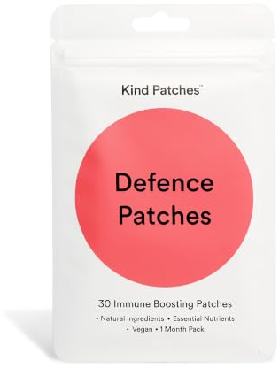 Kind Patches | Defence Patches | Immune System Support | Botanical Plant-Based Formula with Echinacea, Astragalus and Olive Leaf Extract, Vitamin C, D3 & Zinc | 30 Vegan Patches