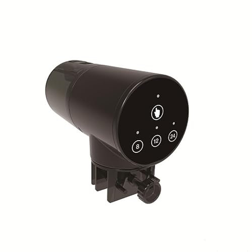 Litinliv Automatischer Fischfutterspender, Fischfutterspender Aquarium, Fischfutterspender 200 ml Fassungsvermögen, Intelligent Auto Aquarium Fischfutterautomat für Wochenende Urlaub