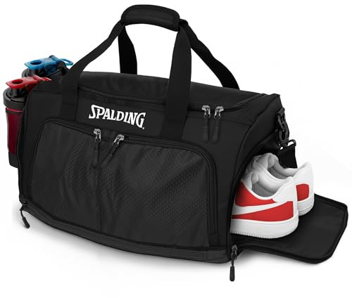 Spalding Gym Bag for Men & Women Duffle Bag with Wet & Shoe Compartment - 55L Capacity Large Workout Bags for Travel, Sports