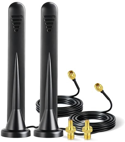 Bingfu Antena 5G 4G LTE Full Banda 3dBi SMA Macho Base Magnética con Cable 3m para Enrutador, Punto de Acceso, Módem, Cámara de Seguimiento, Dispositivos IoT, Hogar Inteligente y Vehículos (2 Pack)