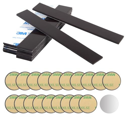 CYIOU Strisce Magneti Adesivi 15 Pezzi Tagliabile Nastro Magnetico Striscia Magnetica Calamite Adesive con Retro Adesivo per Scaffali Portautensili Frigorifero Cucina 12 cm x 20 mm x 2 mm