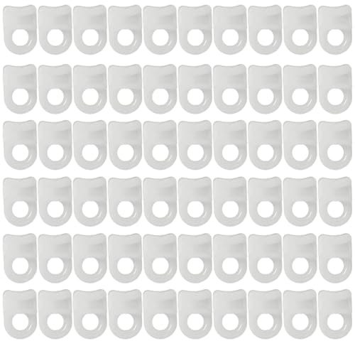 60 Pcs Curtain Track Gliders Hooks, White Curtain Glider, Runners Eyes Hooks, Rod Slides Rollers, for Window, Door, Shower, Campervan, White