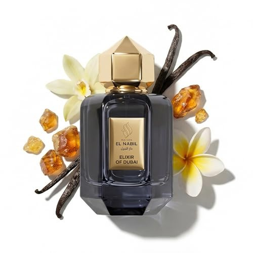 Maison El Nabil Elixir of Dubai - Eau de Parfum 65 ml - Perfume Dubai Unisex Hombre y Mujer - Vaporizador - Fragancia Avainillada, Especiada, Cremosa - Idea Regalo