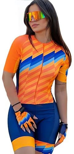 Traje de triatlón para mujer, de una pieza, corto, sin mangas, acolchado, de secado rápido, para correr, ciclismo, Multi, XXXL