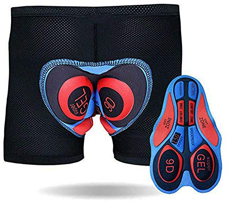 JEPOZRA Herren Radunterhose Radsportshorts Fahrradhosen mit elastische atmungsaktive 9D Gel Sitzpolster mit Einer hoher Dichte(9D,M)
