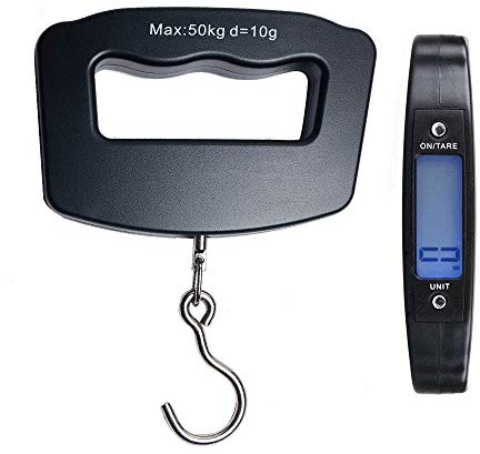 YAGSUW Digital Hanging Luggage Scale,Portable Handheld Baggage Suitcase Electronic Scale for Travel Household Fishing and Gift 110lb Black