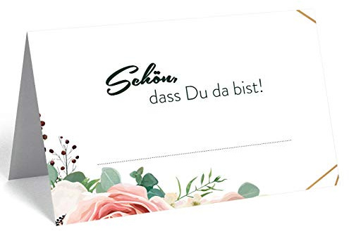 50 premium platskort platskort 300 mg med ädelt blommotiv – 5,5 x 8,5 cm (en sida) – namnkort namnskyltar för bröllop firande dop nattvard födelsedag för märkning