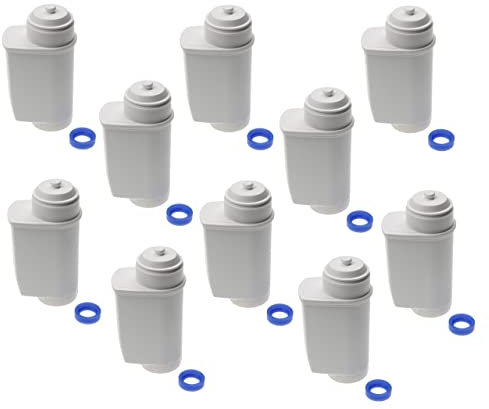 vhbw 10x Wasserfilter Filter kompatibel mit Siemens EQ. 9, 8, 7, 6, 5, 3 Kaffeevollautomat, Espressomaschine Weiß