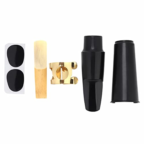 Sax Mundstück Kit, ABS Altsaxophon Professionelles Tenor Saxophon Set Anfänger Professionelle Saxophonisten Jazz Musikinstrument Zubehör Kopfstück Clip Cap Metallschnalle Reed Pad Instrumentenzubehör